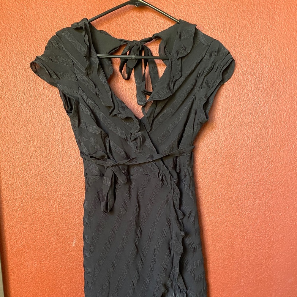 black striped ruffled dress